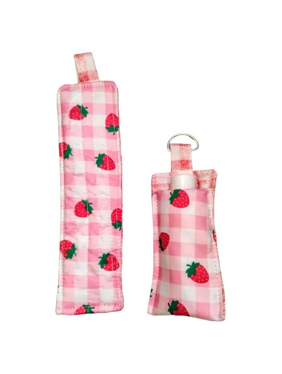 Hand Crafted Other - Handmade Fabric Chapstick Holder Keychain & Bookmark
